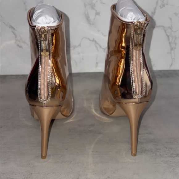 Cape Robbin Metallic Rose Gold Ankle Boots - Picture 4 of 8